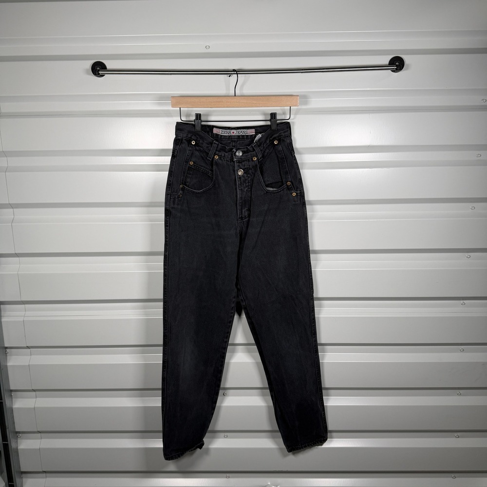 ZENA‎ JEANS Womens Black Denim High Waisted Straight Leg Jeans Size 5